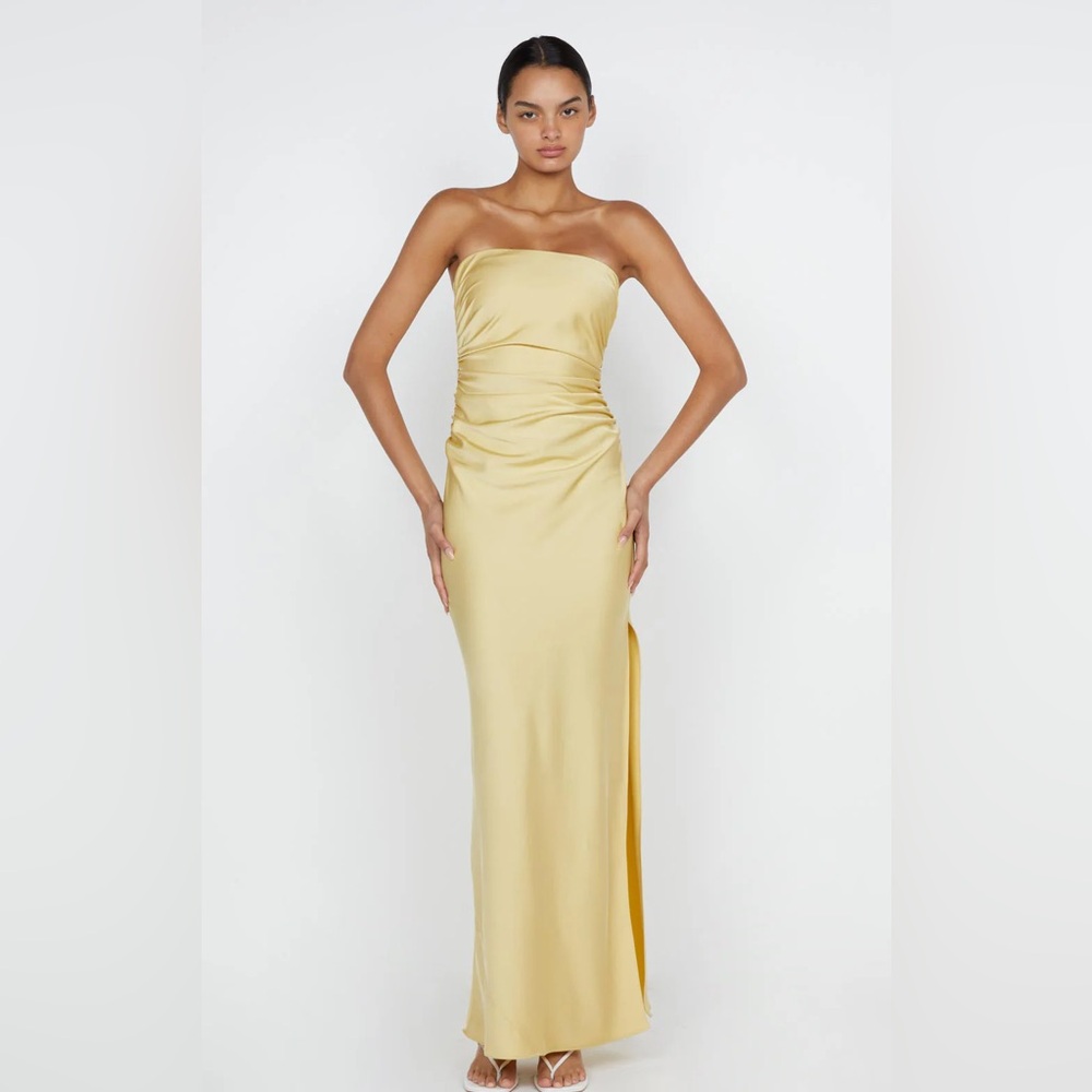 NWT Bec + Bridge ETERNITY STRAPLESS MAXI DRESS Size US 4, Color Citrus